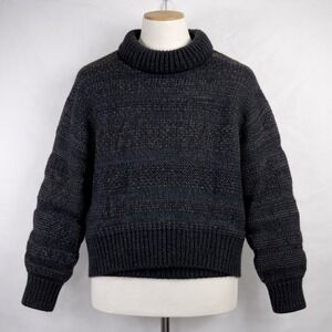 Everlane Womens XXS Alpaca Merino Wool Blend Mock Neck Sweater Charcoal Grey